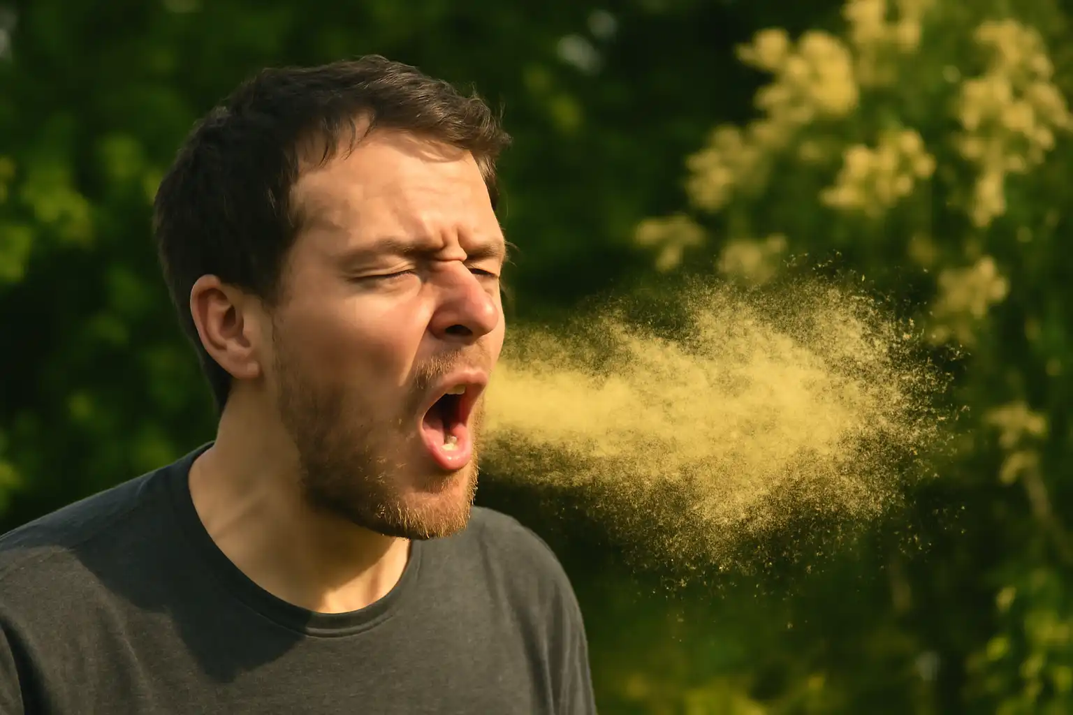 personne éternue pollen