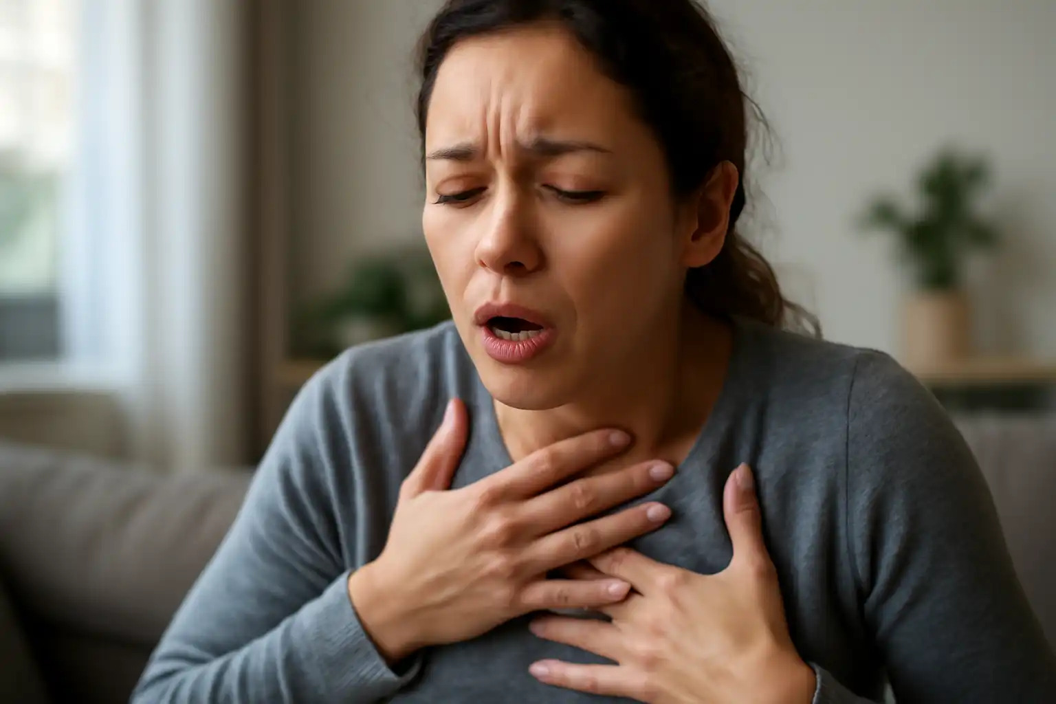 personne respiration difficile stress