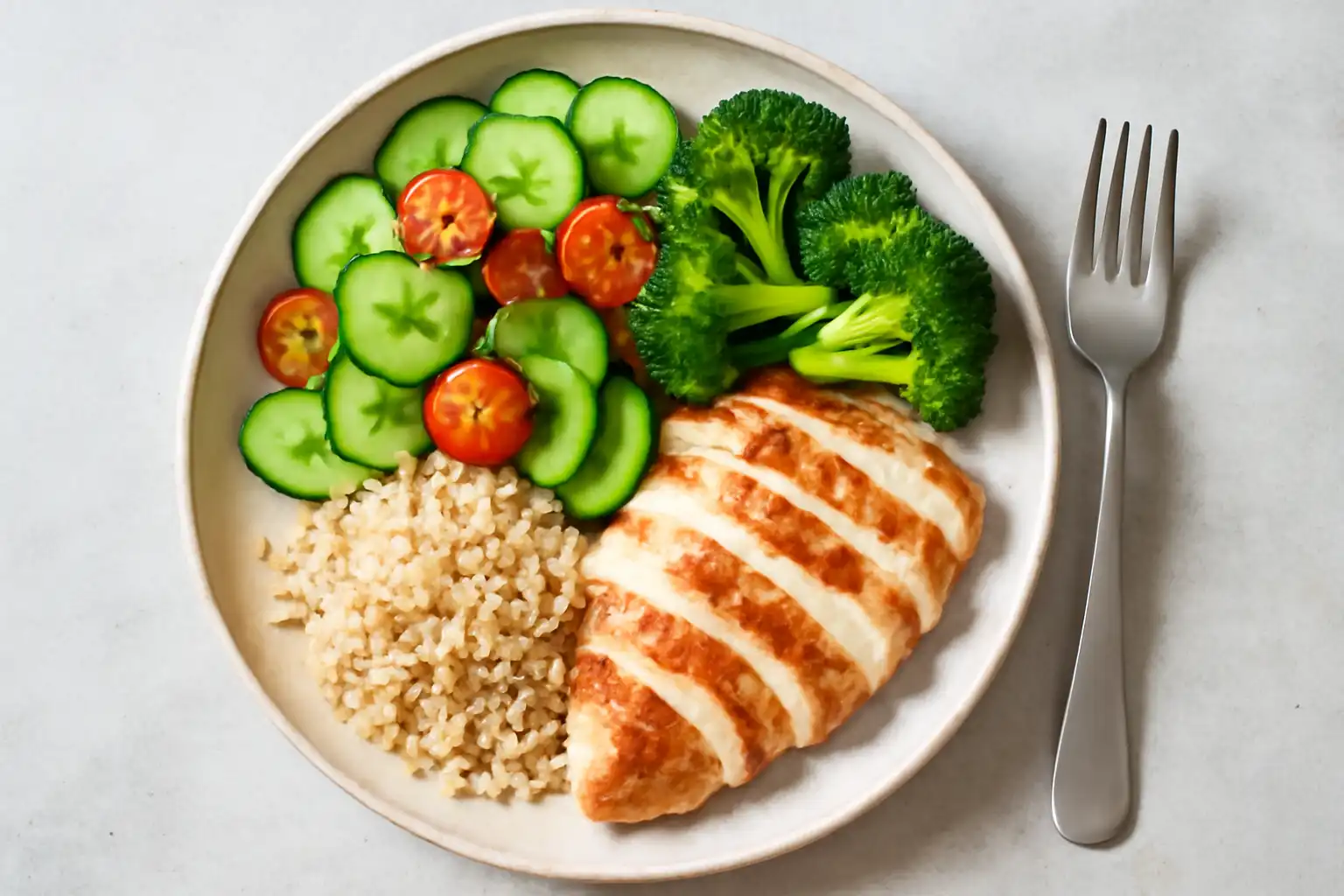 assiette équilibrée repas sain