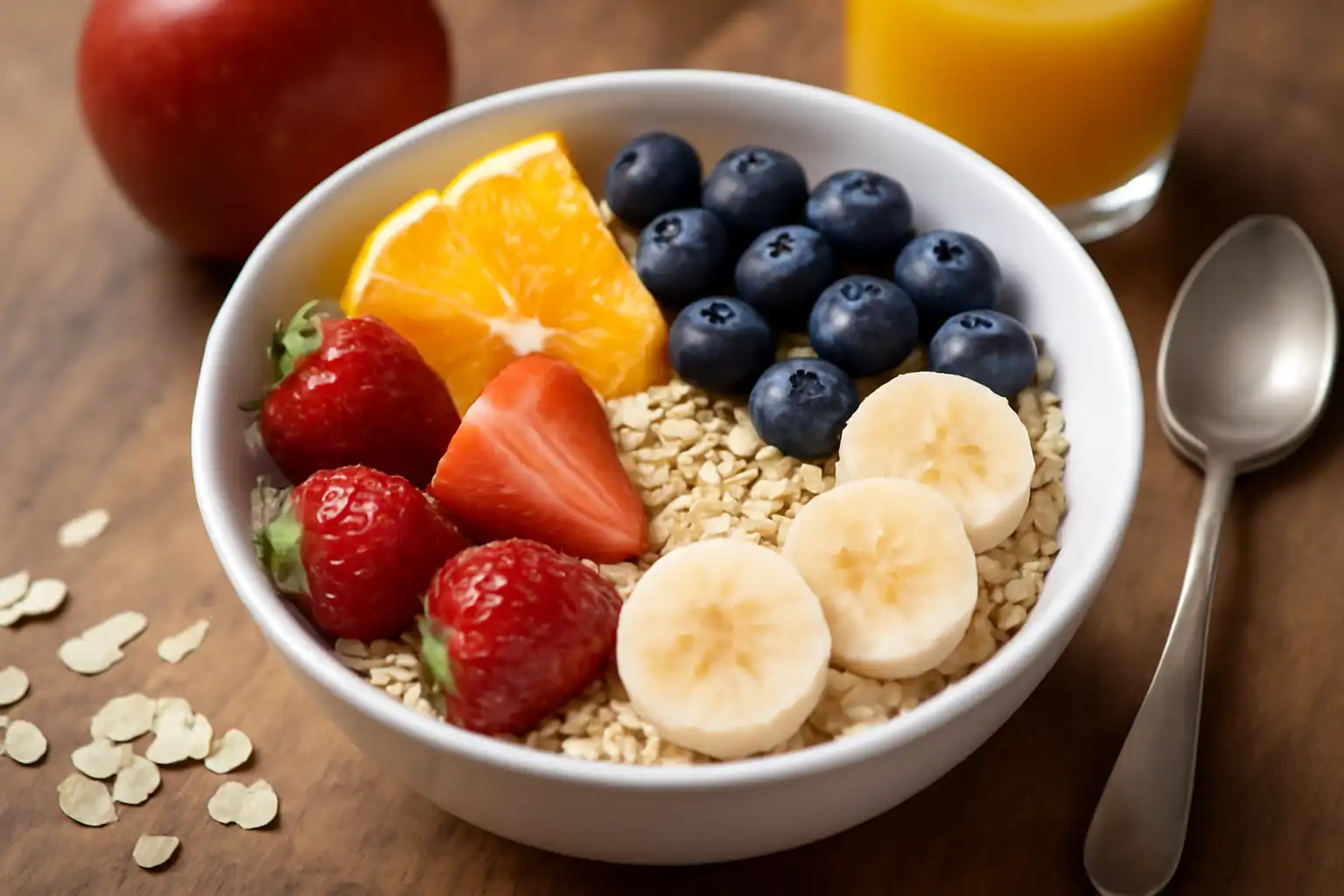 bol flocons fruits matin