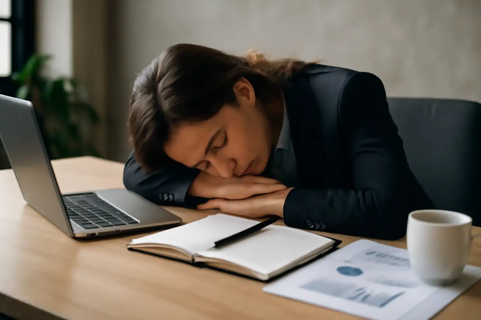 personne épuisée bureau
