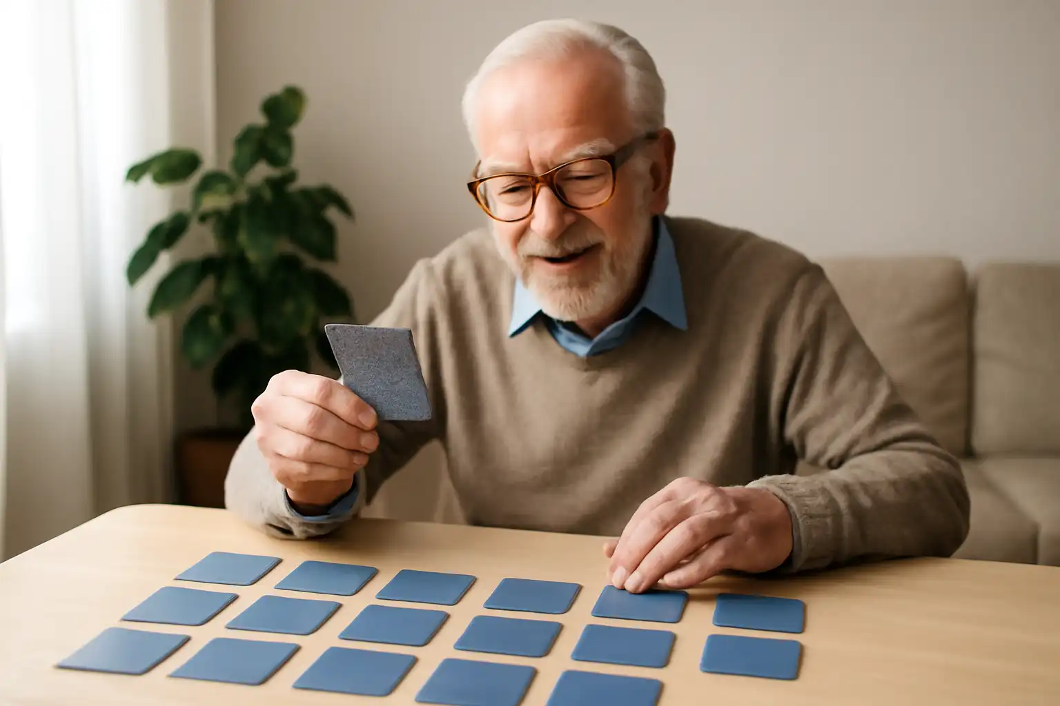 senior jeux mémoire table