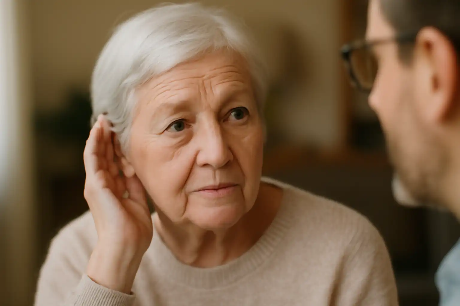 senior écoute conversation