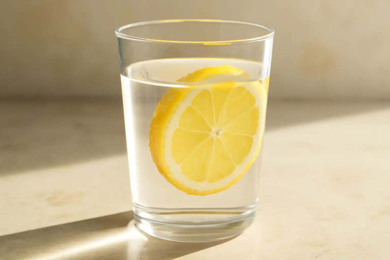 verre eau citron