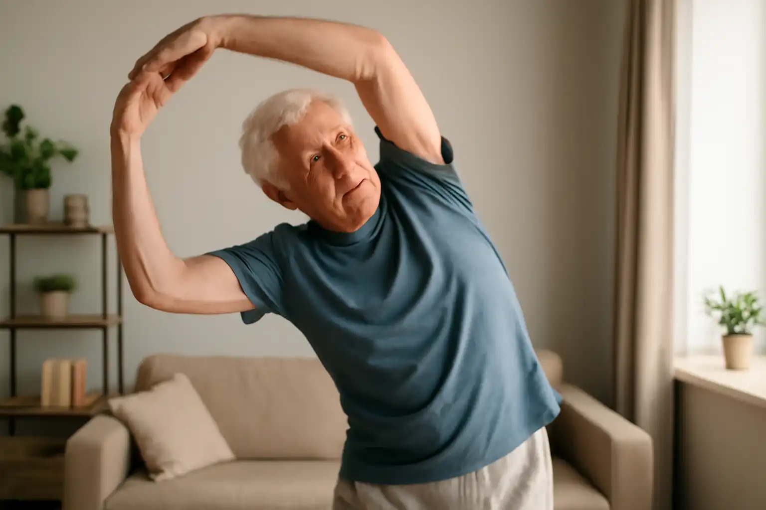 senior étirement maison