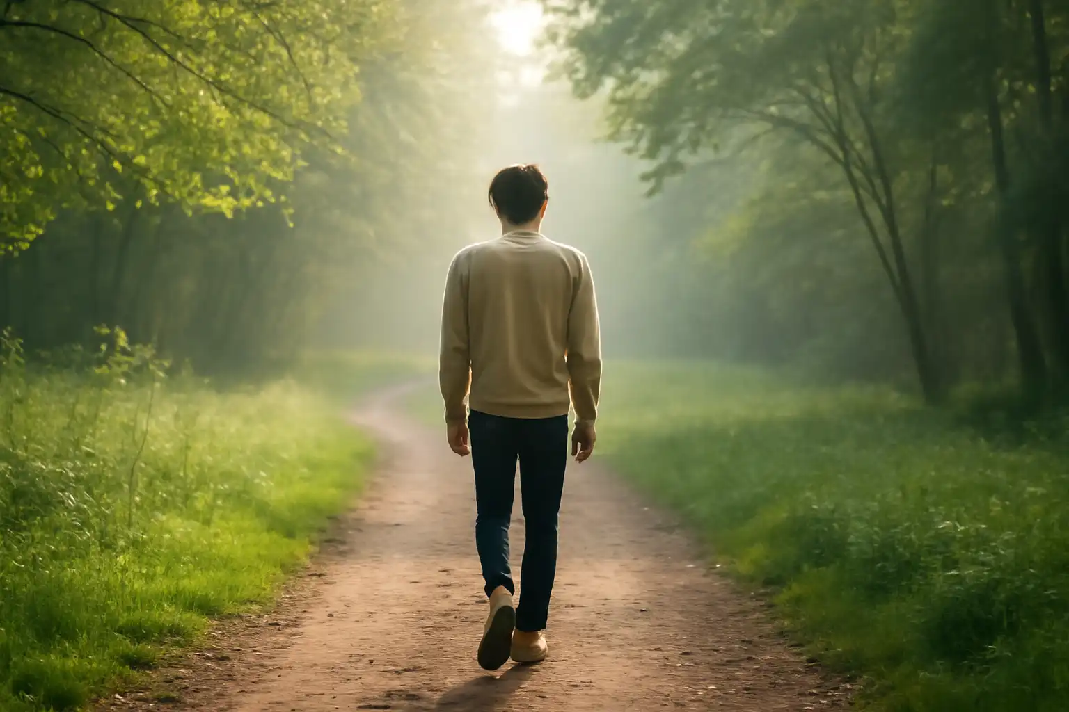 personne marche calme nature