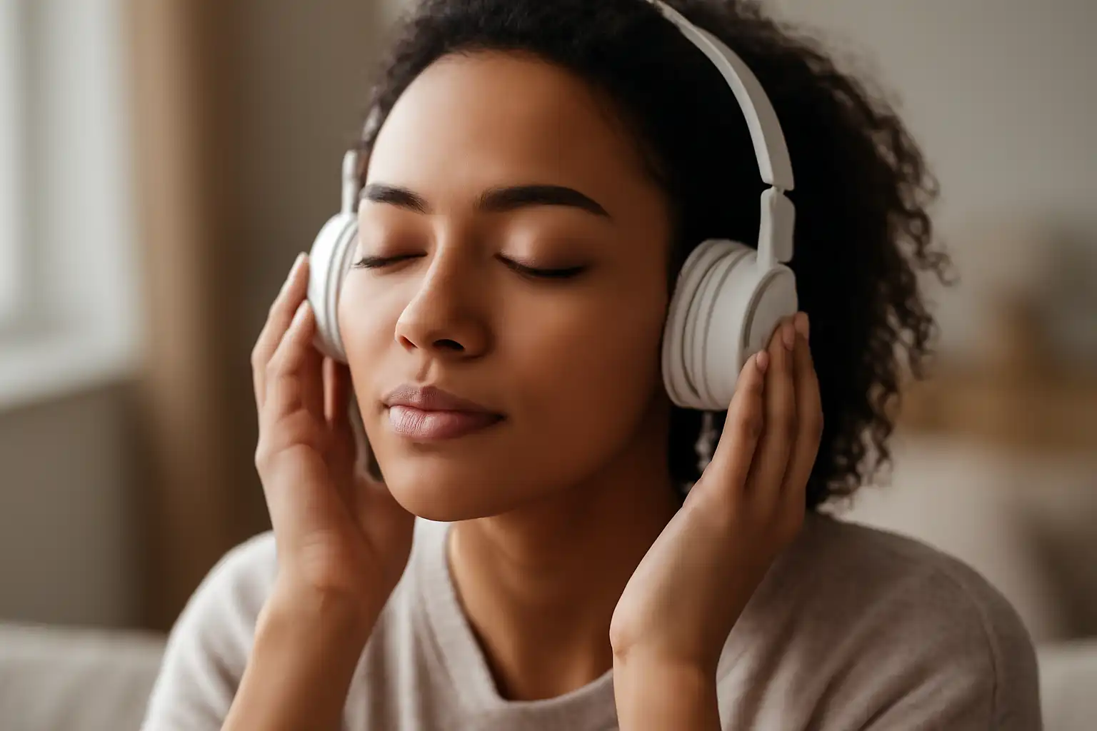 personne écoute musique calme