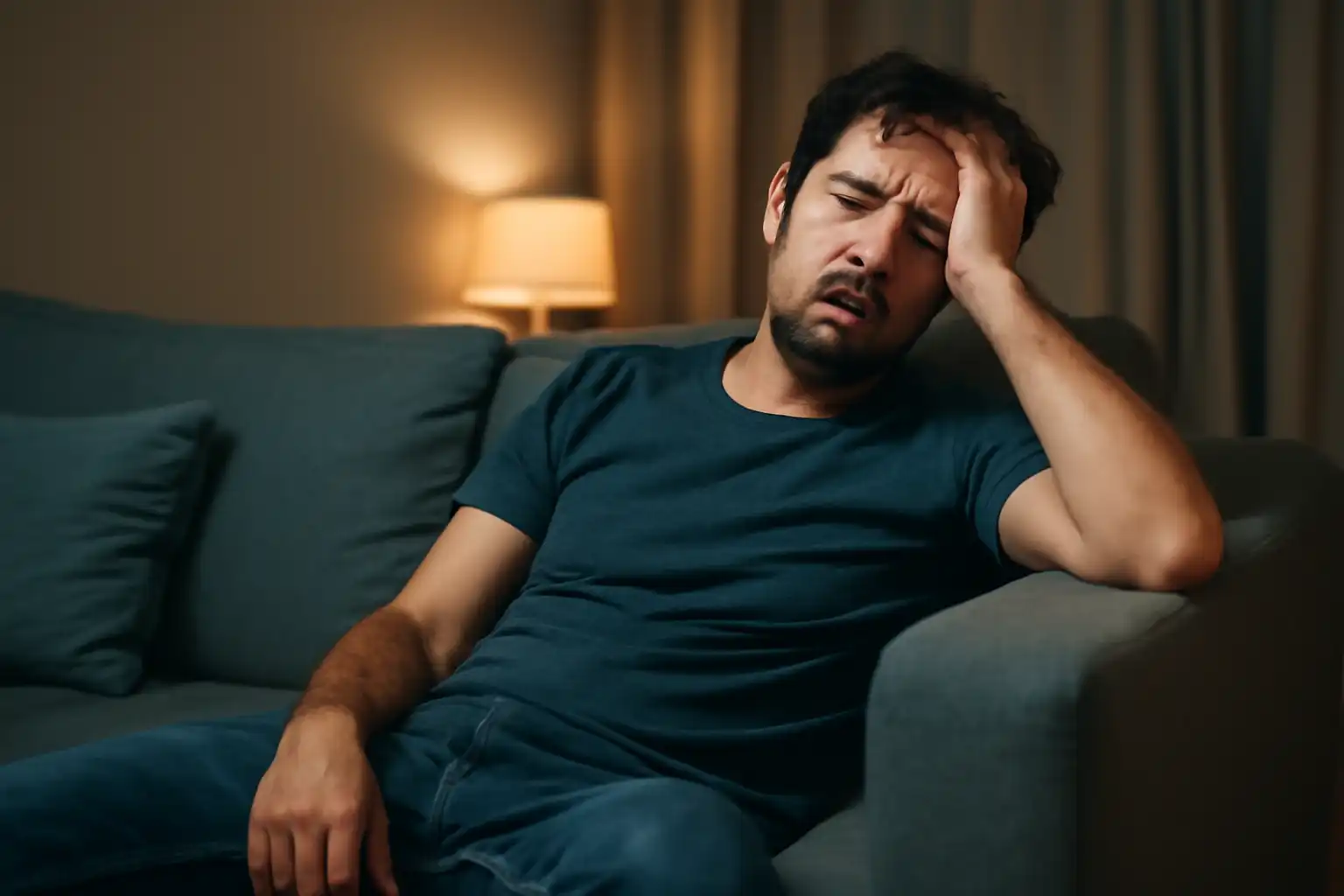 personne fatigue canapé soir