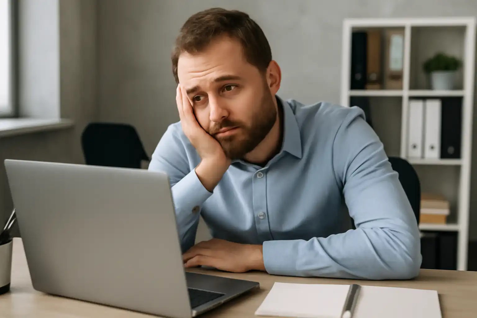 personne démotivée bureau